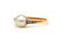 55 Art Déco - Bague en or jaune et blanc, perle et diamants 58 Facettes 22867