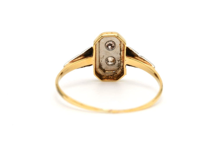 Bague 55 Art déco - Bague en or jaune et blanc 18 carats et diamants 58 Facettes B768