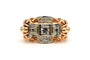 Bague 54 Bague Art Déco en or jaune et blanc 18 carats sertie de zirconiums 58 Facettes B769