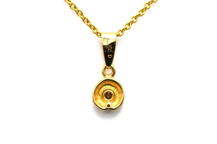 Pendentif Pendentif contemporain en or jaune 18 carats avec diamants taille brillant (0,065 ct) 58 Facettes B771
