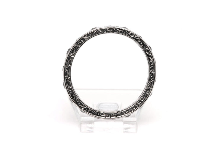 50 Bague Art déco en or blanc 18 carats et diamants taille ancienne 58 Facettes B776