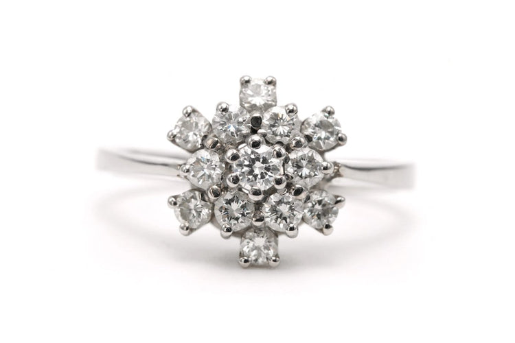55 Bague contemporaine en or blanc 18 carats et diamants 0,56 ct 58 Facettes 23104