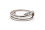 Bague 54 Bague contemporaine en or blanc et diamants taille brillant 58 Facettes B755