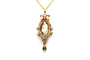 Art Nouveau - Pendentif en or jaune, camée coquillage, perles et strass 58 Facettes B793