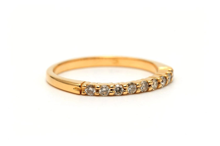 Bague 51 Alliance demi-américaine en or jaune 18 carats et diamants 58 Facettes 23232