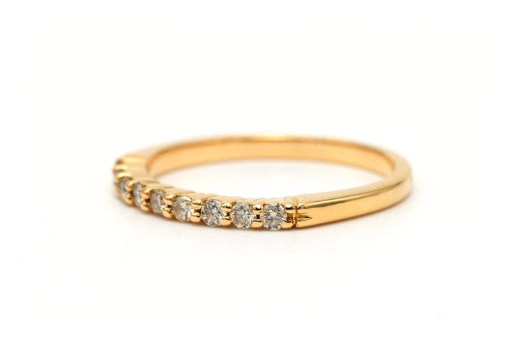 Bague 51 Alliance demi-américaine en or jaune 18 carats et diamants 58 Facettes 23232