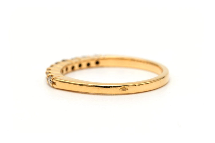 Bague 51 Alliance demi-américaine en or jaune 18 carats et diamants 58 Facettes 23232