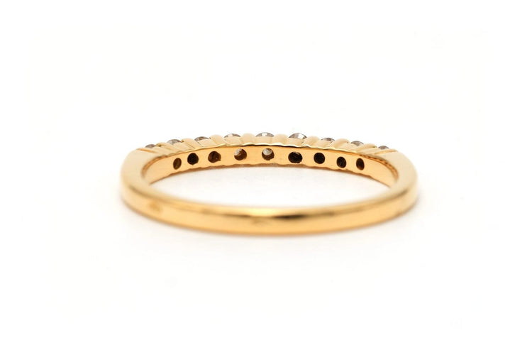 Bague 51 Alliance demi-américaine en or jaune 18 carats et diamants 58 Facettes 23232