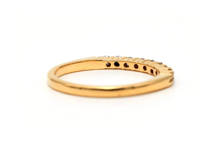 Bague 51 Alliance demi-américaine en or jaune 18 carats et diamants 58 Facettes 23232