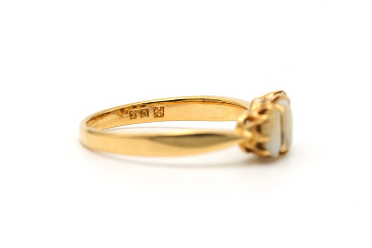 Bague 53 Bague Art déco en or jaune 18 carats sertie de dents 58 Facettes 23298
