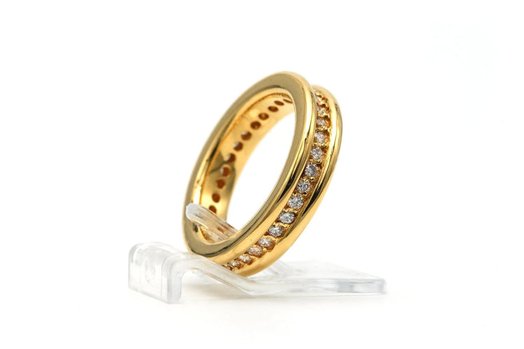 Bague 50 Bague contemporaine en or jaune 18 carats et diamants 58 Facettes 23256