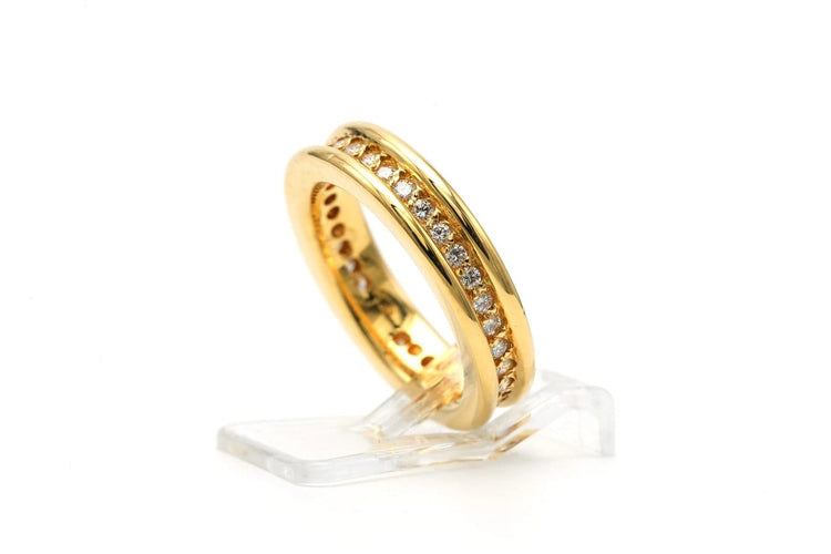 50 Bague contemporaine en or jaune 18 carats et diamants 58 Facettes 23256