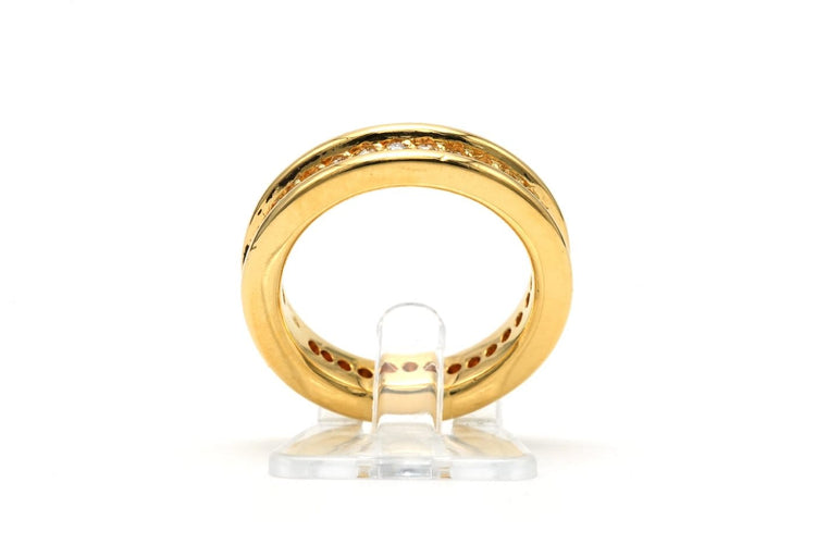 Bague 50 Bague contemporaine en or jaune 18 carats et diamants 58 Facettes 23256