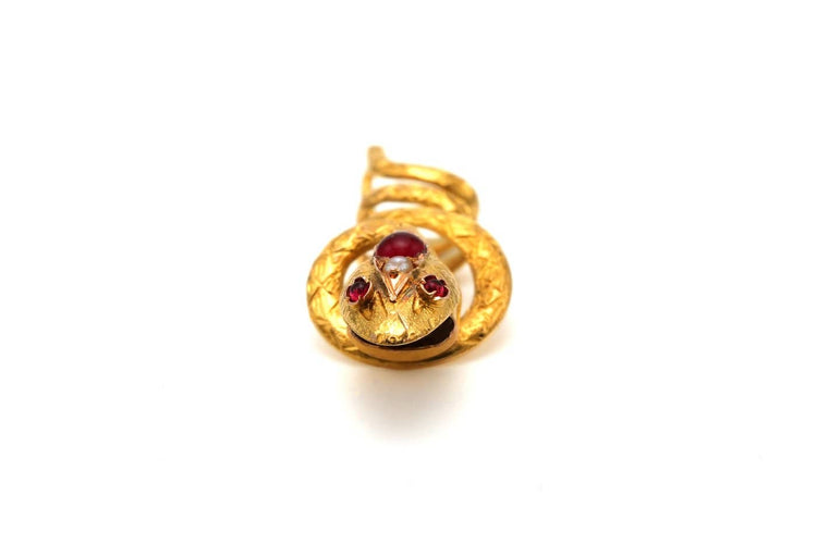 Pendentif Art Nouveau - Pendentif en or jaune 18 carats, rubis et perles 58 Facettes 23270