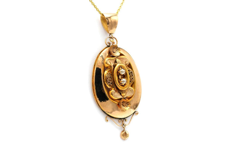 Napoléon III - Pendentif en or jaune 18 carats et perles 58 Facettes 23350