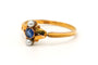 51 Art Nouveau - Bague en or jaune 14 carats, saphir et perles 58 Facettes 23299