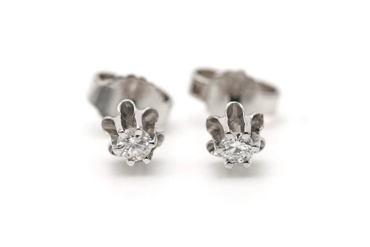Boucles d'oreilles Boucles d’oreilles Art déco en or blanc 18 carats, diamants taille brillant 58 Facettes 23334