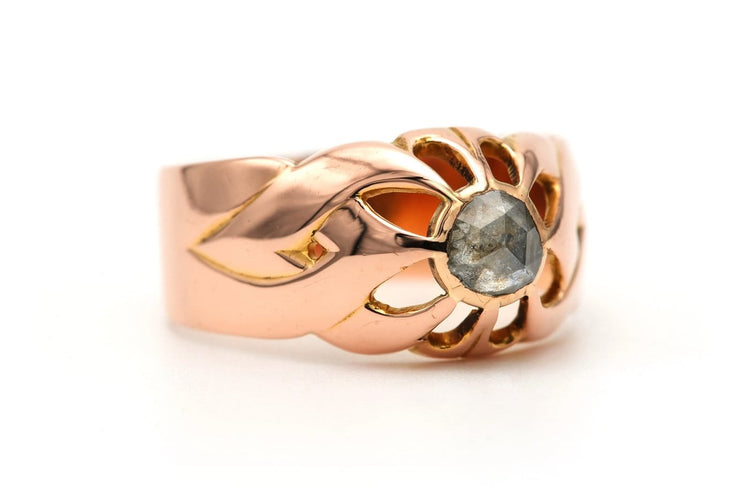 55 Art Déco - Bague en or jaune 18 carats et diamant taille rose 58 Facettes B804