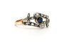 Bague 56 Bague Art Nouveau en or jaune et blanc 18 carats, saphir et diamants 58 Facettes 23385