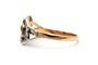 Bague 56 Bague Art Nouveau en or jaune et blanc 18 carats, saphir et diamants 58 Facettes 23385