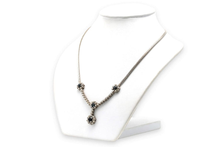 Collier Années 70 - Collier en or blanc, saphirs et diamants 58 Facettes 23301
