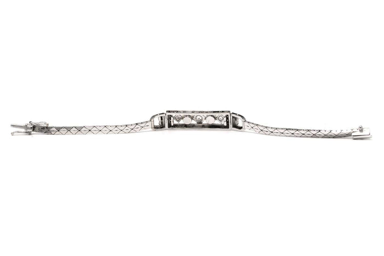 Art Déco - Bracelet en or blanc, perles et diamants 58 Facettes 23417