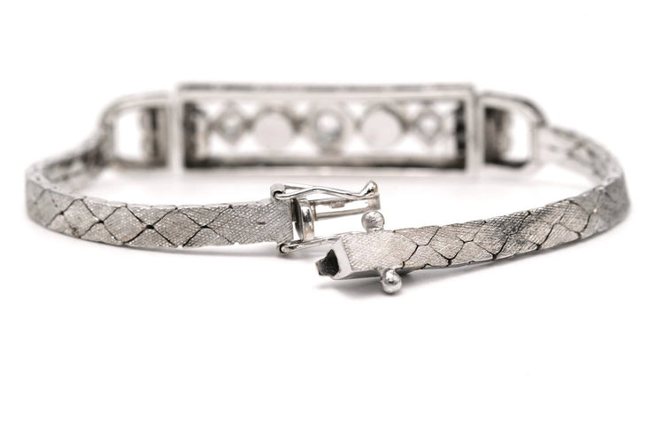 Art Déco - Bracelet en or blanc, perles et diamants 58 Facettes 23417