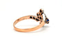 Bague 57 Bague Art nouveau en or jaune et blanc 18 carats, saphirs, diamants taille rose 58 Facettes 23521