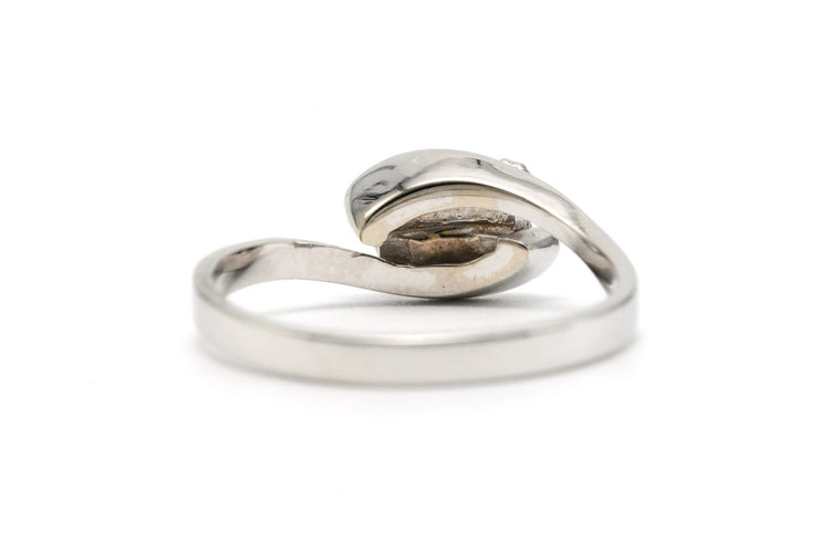 Bague 55 Bague années 70 en or blanc 18 carats et diamants 58 Facettes 23337