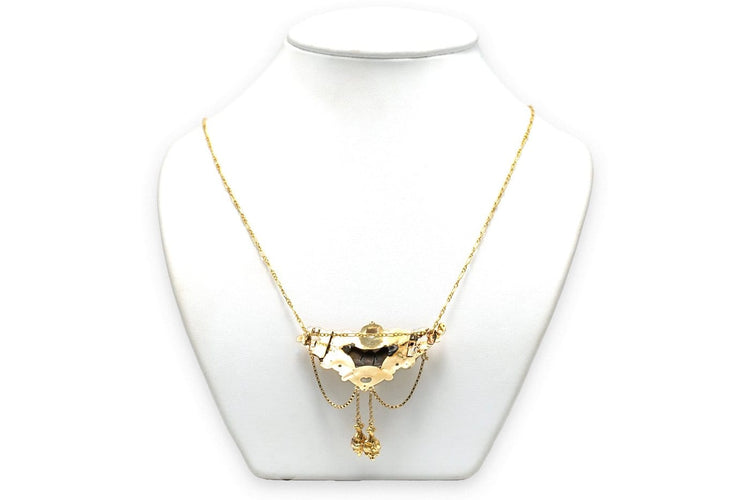 Collier Napoléon III - Collier en or jaune, perles et turquoises 58 Facettes 23352