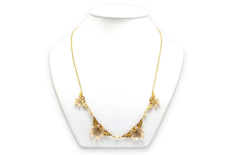 Collier Art Déco - Collier en or jaune 18 carats et perles 58 Facettes 23549