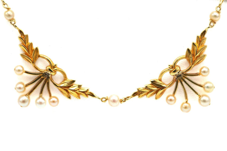 Collier Art Déco - Collier en or jaune 18 carats et perles 58 Facettes 23549