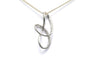 Pendentif Pendentif contemporain en or blanc 18 carats serti de diamants taille brillant (0,21 ct) 58 Facettes B833