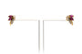 Boucles d'oreilles en or jaune, rubis et diamants 58 Facettes B846