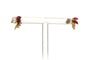 Boucles d'oreilles en or jaune, rubis et diamants 58 Facettes B846