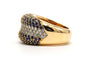 Bague 52 Bague contemporaine en or jaune, saphirs et diamants 58 Facettes 23694