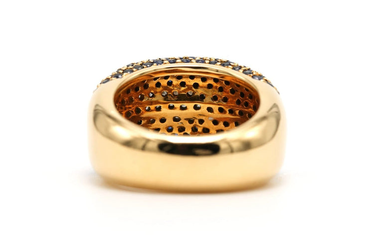 Bague 52 Bague contemporaine en or jaune, saphirs et diamants 58 Facettes 23694