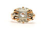 57 Art Déco - Bague en or jaune et or blanc 18 carats et diamants 58 Facettes 23706