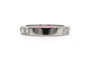 Bague 52 Alliance américaine des années 70 en or blanc 18 carats, rubis et diamants taille brillant 58 Facettes 23716