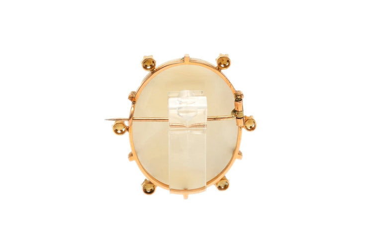 Années 50 - Broche en or jaune, perles et camée 58 Facettes 13901