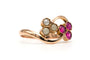 Bague 54 Art Nouveau - Bague en or jaune 18 carats, rubis et perles 58 Facettes B851