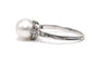 Bague 57 Art Déco - Bague en or blanc, diamants 8/8 et perle 58 Facettes B854