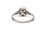 Bague 57 Art Déco - Bague en or blanc, diamants 8/8 et perle 58 Facettes B854