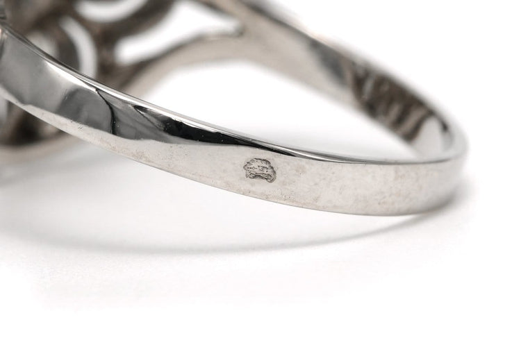 Bague 52 Bague années 50 en or blanc 18 carats et diamants 58 Facettes B859