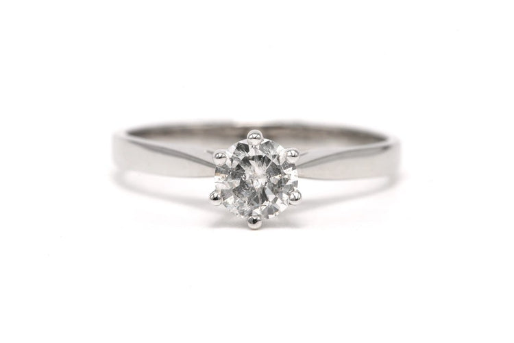 52 Bague contemporaine en or blanc et diamant 58 Facettes 23721