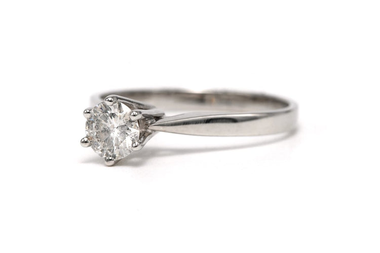 Bague 52 Bague contemporaine en or blanc et diamant 58 Facettes 23721