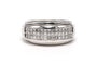 Bague 55 Bague contemporaine en or blanc 18 carats et diamants taille brillant (0,45 ct) 58 Facettes 23715