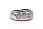 Bague 55 Bague contemporaine en or blanc 18 carats et diamants taille brillant (0,45 ct) 58 Facettes 23715