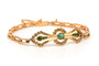 Art Nouveau - Bracelet en or jaune 18 carats, émeraudes et perles 58 Facettes 23682