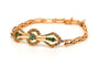 Bracelet Art Nouveau - Bracelet en or jaune 18 carats, émeraudes et perles 58 Facettes 23682
